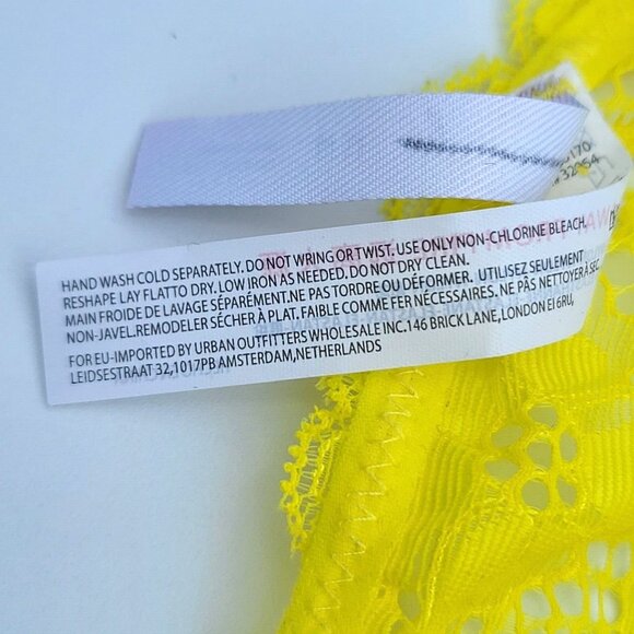 Urban Outfitters Out From Under Lace G String Thong Panty M Yellow Floral NWOT - Picture 7 of 7